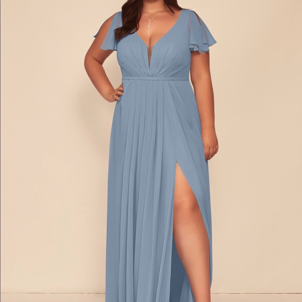 Azazie Reverie Dusty Blue Bridesmaid/Formal Dress *no alterations